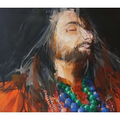 Khalid Khan-Kaay, 31 x 36 Inch, Acrylic on Canvas, Figurative Painting, AC-KHKN-090